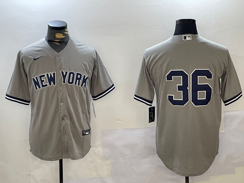 Men's New York Yankees Clarke Schmidt #36 Gray Jersey
